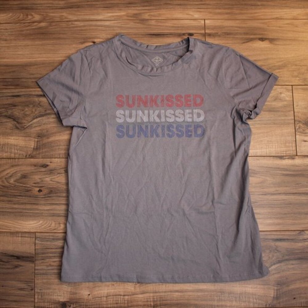 St. John's Bay Sun Kissed Rolled Cuff Sleeve Graphic Tee